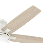 Ventilateur de plafond Hunter 52 Anisten à profil bas avec éclairage LED et interrupteur à tirer - Style moderne, contemporain, transitionnel