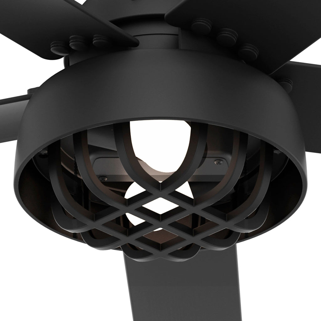 Ventilateur de plafond Hunter 52 Autumn Breeze II pour intérieur et extérieur avec éclairage LED et télécommande - Style industriel, transitionnel, moderne, en cage