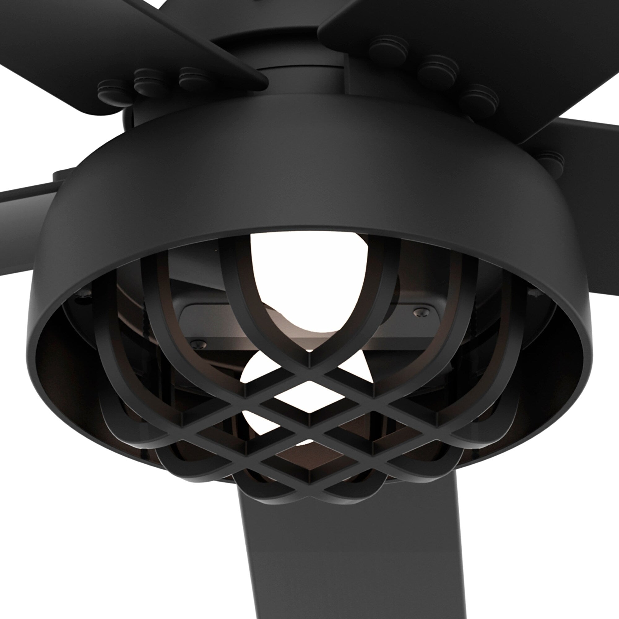 Ventilateur de plafond Hunter 52 Autumn Breeze II pour intérieur et extérieur avec éclairage LED et télécommande - Style industriel, transitionnel, moderne, en cage