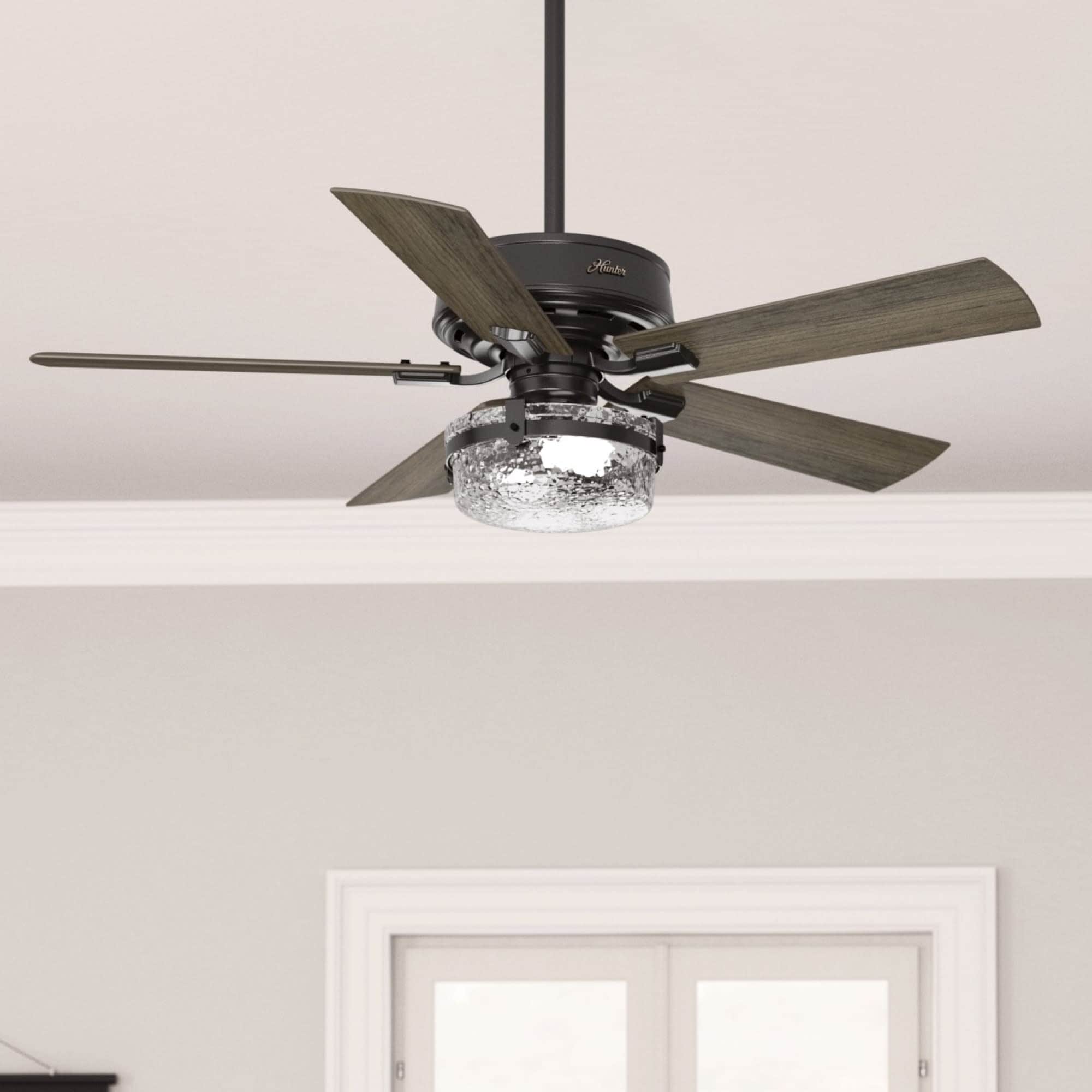 Ventilateur de plafond Hunter 52 Canyon Ridge pour intérieur/extérieur avec éclairage LED, télécommande - Style rustique, industriel, campagnard