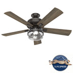 Ventilateur de plafond Hunter 52 Canyon Ridge pour intérieur/extérieur avec éclairage LED, télécommande - Style rustique, industriel, campagnard