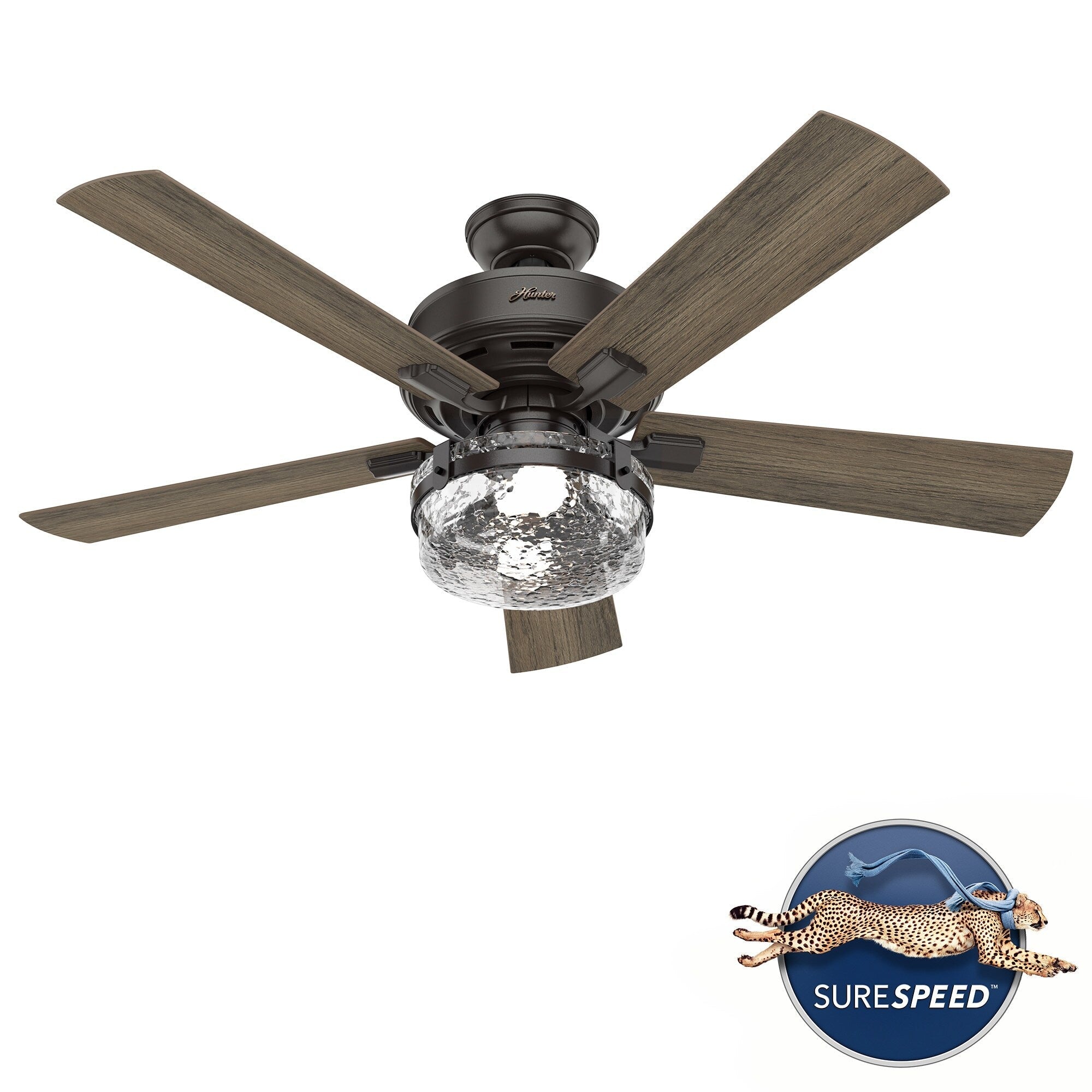 Ventilateur de plafond Hunter 52 Canyon Ridge pour intérieur/extérieur avec éclairage LED, télécommande - Style rustique, industriel, campagnard