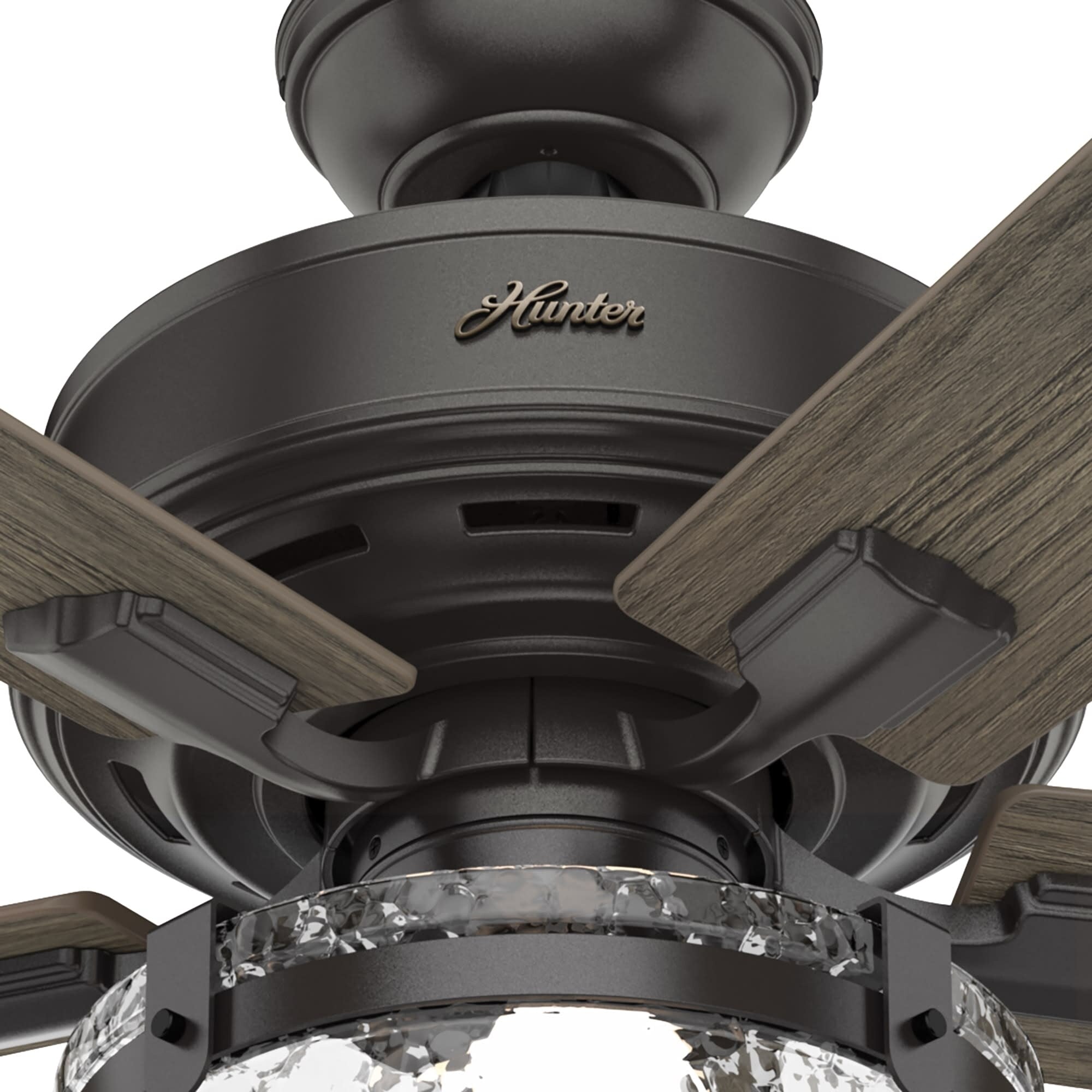 Ventilateur de plafond Hunter 52 Canyon Ridge pour intérieur/extérieur avec éclairage LED, télécommande - Style rustique, industriel, campagnard