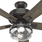 Ventilateur de plafond Hunter 52 Canyon Ridge pour intérieur/extérieur avec éclairage LED, télécommande - Style rustique, industriel, campagnard