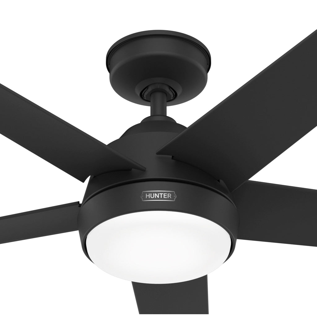 Ventilateur de plafond d'extérieur Hunter 52 Skyflow avec kit d'éclairage LED, commande murale - Style côtier moderne contemporain - WeatherMax - ÉQUIPEMENT POUR L'EXTÉRIEUR !