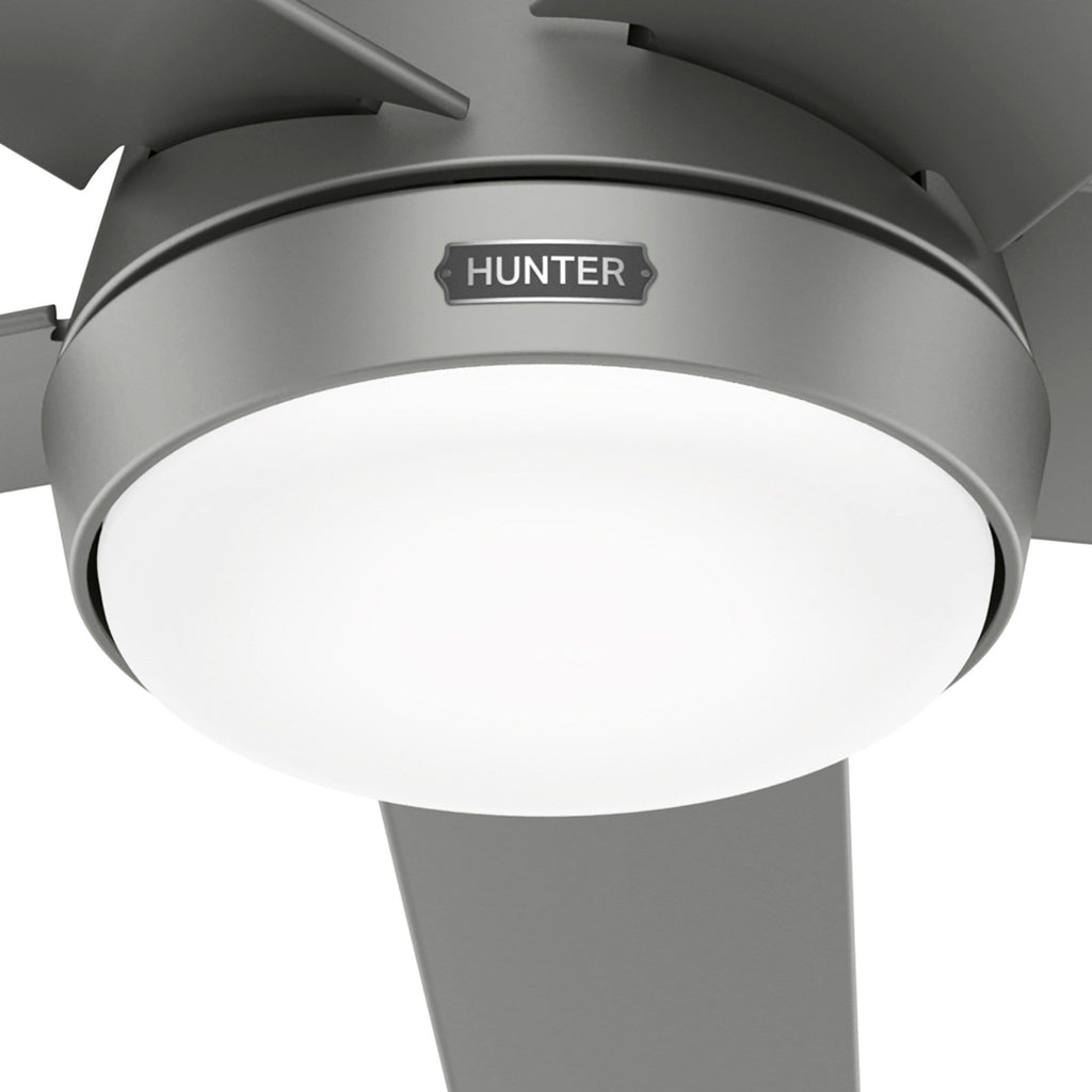 Ventilateur de plafond d'extérieur Hunter 52 Skyflow avec kit d'éclairage LED, commande murale - Style côtier moderne contemporain - WeatherMax - ÉQUIPEMENT POUR L'EXTÉRIEUR !