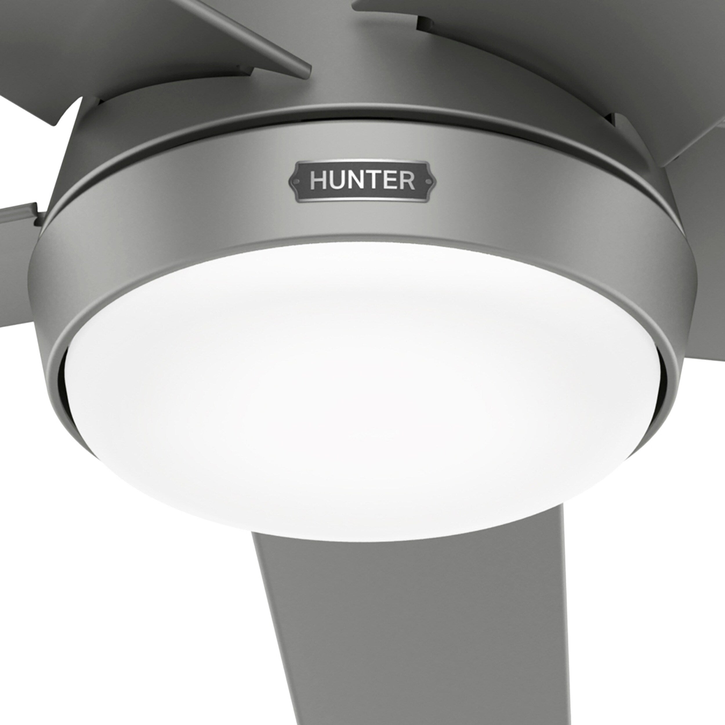 Ventilateur de plafond d'extérieur Hunter 52 Skyflow avec kit d'éclairage LED, commande murale - Style côtier moderne contemporain - WeatherMax - ÉQUIPEMENT POUR L'EXTÉRIEUR !