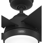 Ventilateur de plafond d'extérieur Hunter 52 Skyflow avec kit d'éclairage LED, commande murale - Style côtier moderne contemporain - WeatherMax - ÉQUIPEMENT POUR L'EXTÉRIEUR !