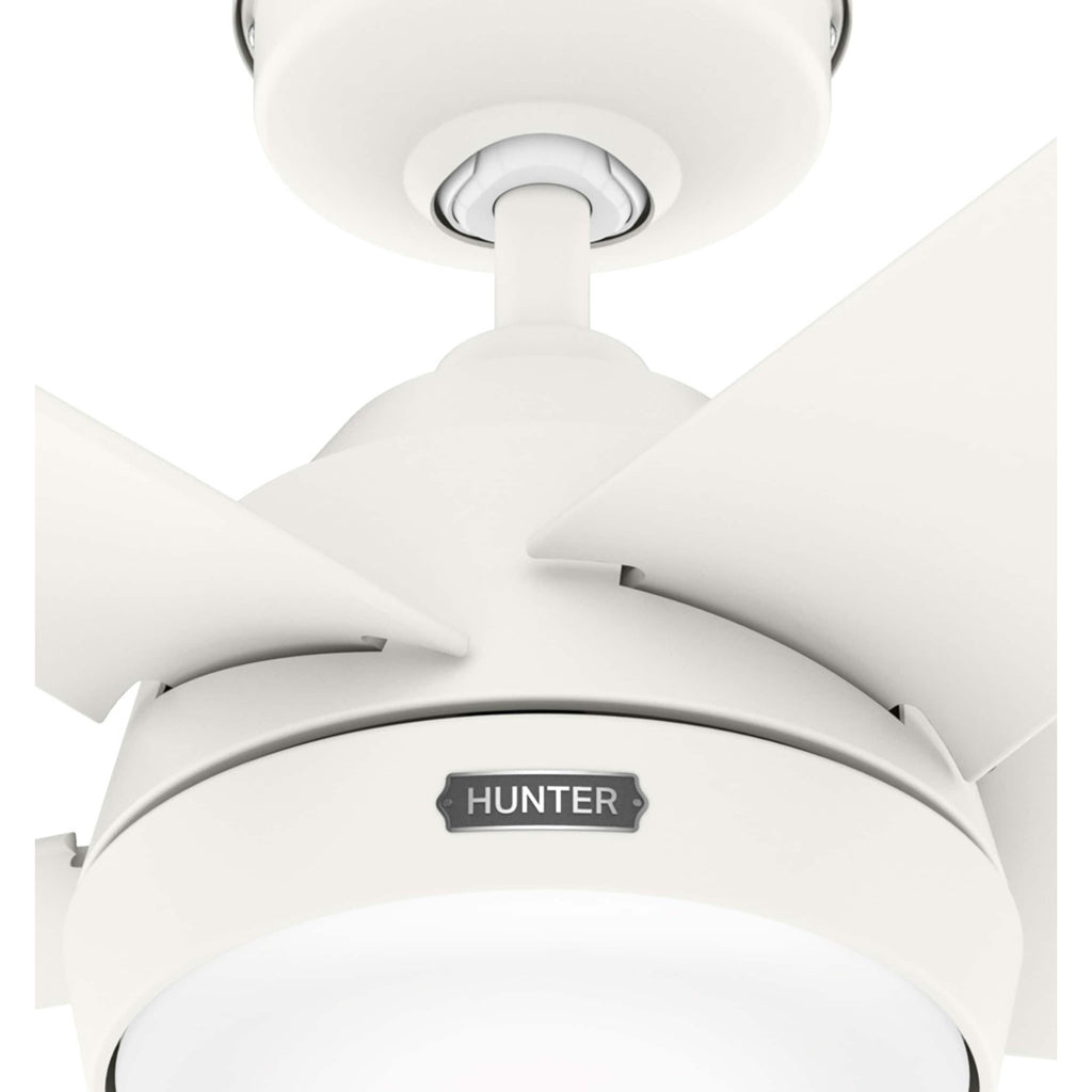 Ventilateur de plafond d'extérieur Hunter 52 Skyflow avec kit d'éclairage LED, commande murale - Style côtier moderne contemporain - WeatherMax - ÉQUIPEMENT POUR L'EXTÉRIEUR !