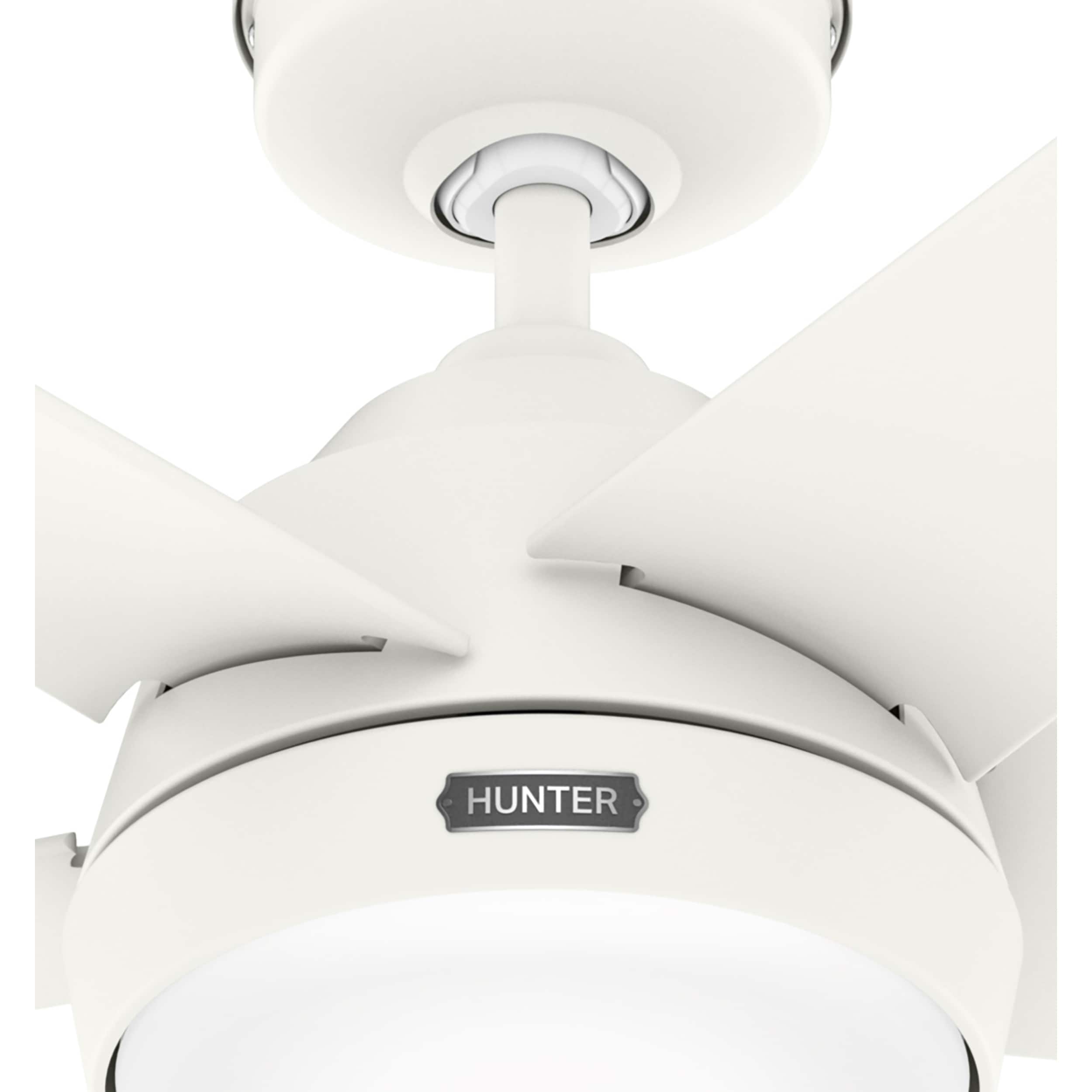 Ventilateur de plafond d'extérieur Hunter 52 Skyflow avec kit d'éclairage LED, commande murale - Style côtier moderne contemporain - WeatherMax - ÉQUIPEMENT POUR L'EXTÉRIEUR !