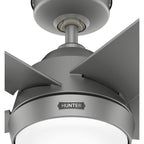 Ventilateur de plafond d'extérieur Hunter 52 Skyflow avec kit d'éclairage LED, commande murale - Style côtier moderne contemporain - WeatherMax - ÉQUIPEMENT POUR L'EXTÉRIEUR !