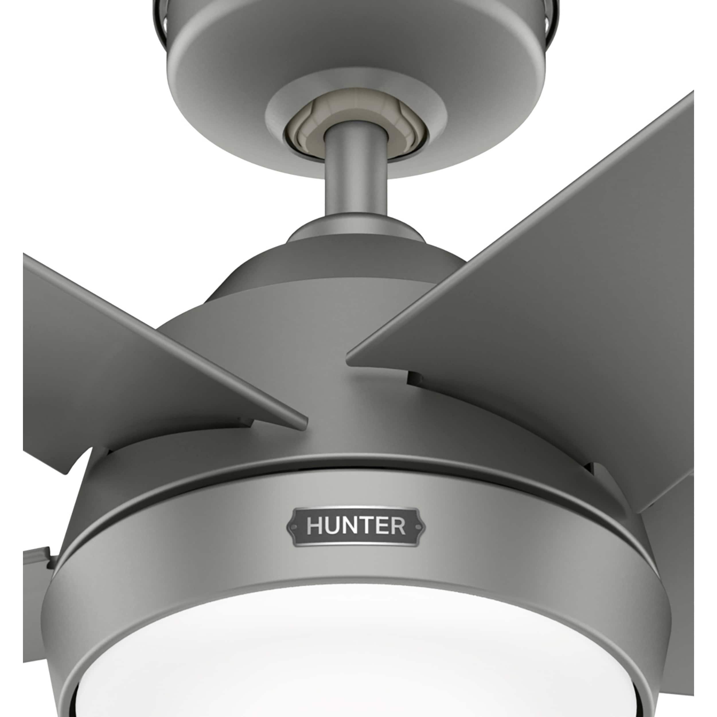 Ventilateur de plafond d'extérieur Hunter 52 Skyflow avec kit d'éclairage LED, commande murale - Style côtier moderne contemporain - WeatherMax - ÉQUIPEMENT POUR L'EXTÉRIEUR !
