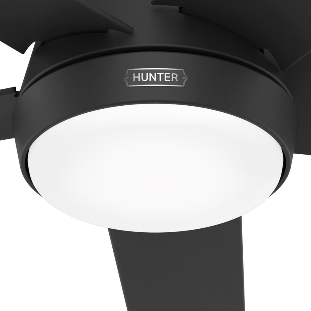 Ventilateur de plafond d'extérieur Hunter 52 Skyflow avec kit d'éclairage LED, commande murale - Style côtier moderne contemporain - WeatherMax - ÉQUIPEMENT POUR L'EXTÉRIEUR !