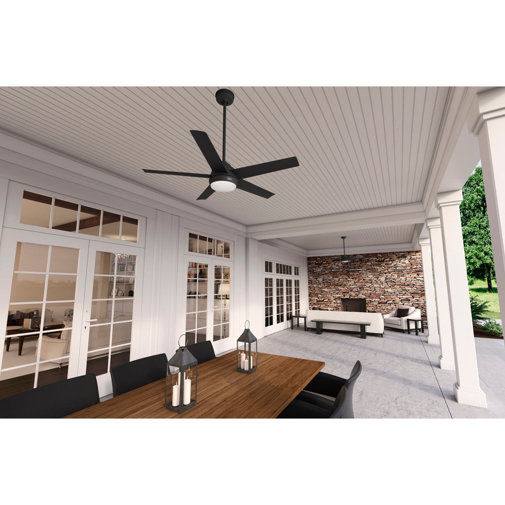 Ventilateur de plafond d'extérieur Hunter 52 Skyflow avec kit d'éclairage LED, commande murale - Style côtier moderne contemporain - WeatherMax - ÉQUIPEMENT POUR L'EXTÉRIEUR !