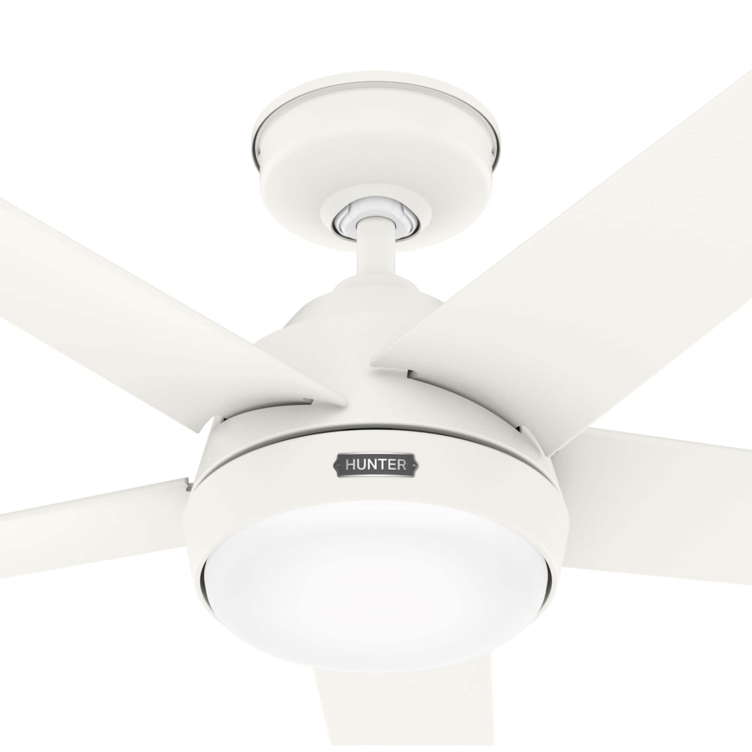 Ventilateur de plafond d'extérieur Hunter 52 Skyflow avec kit d'éclairage LED, commande murale - Style côtier moderne contemporain - WeatherMax - ÉQUIPEMENT POUR L'EXTÉRIEUR !