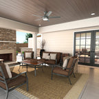 Ventilateur de plafond d'extérieur Hunter 52 Skyflow avec kit d'éclairage LED, commande murale - Style côtier moderne contemporain - WeatherMax - ÉQUIPEMENT POUR L'EXTÉRIEUR !