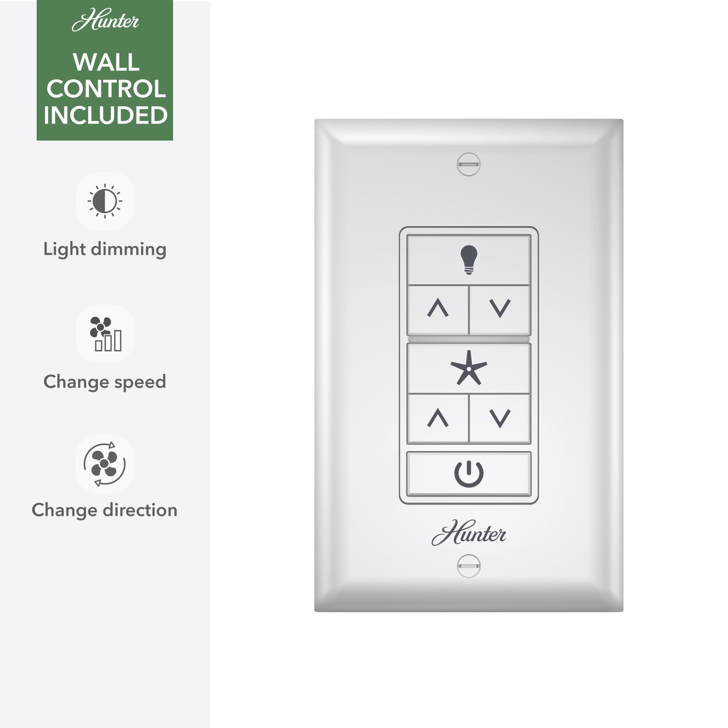 Ventilateur de plafond d'extérieur Hunter 52 Skyflow avec kit d'éclairage LED, commande murale - Style côtier moderne contemporain - WeatherMax - ÉQUIPEMENT POUR L'EXTÉRIEUR !