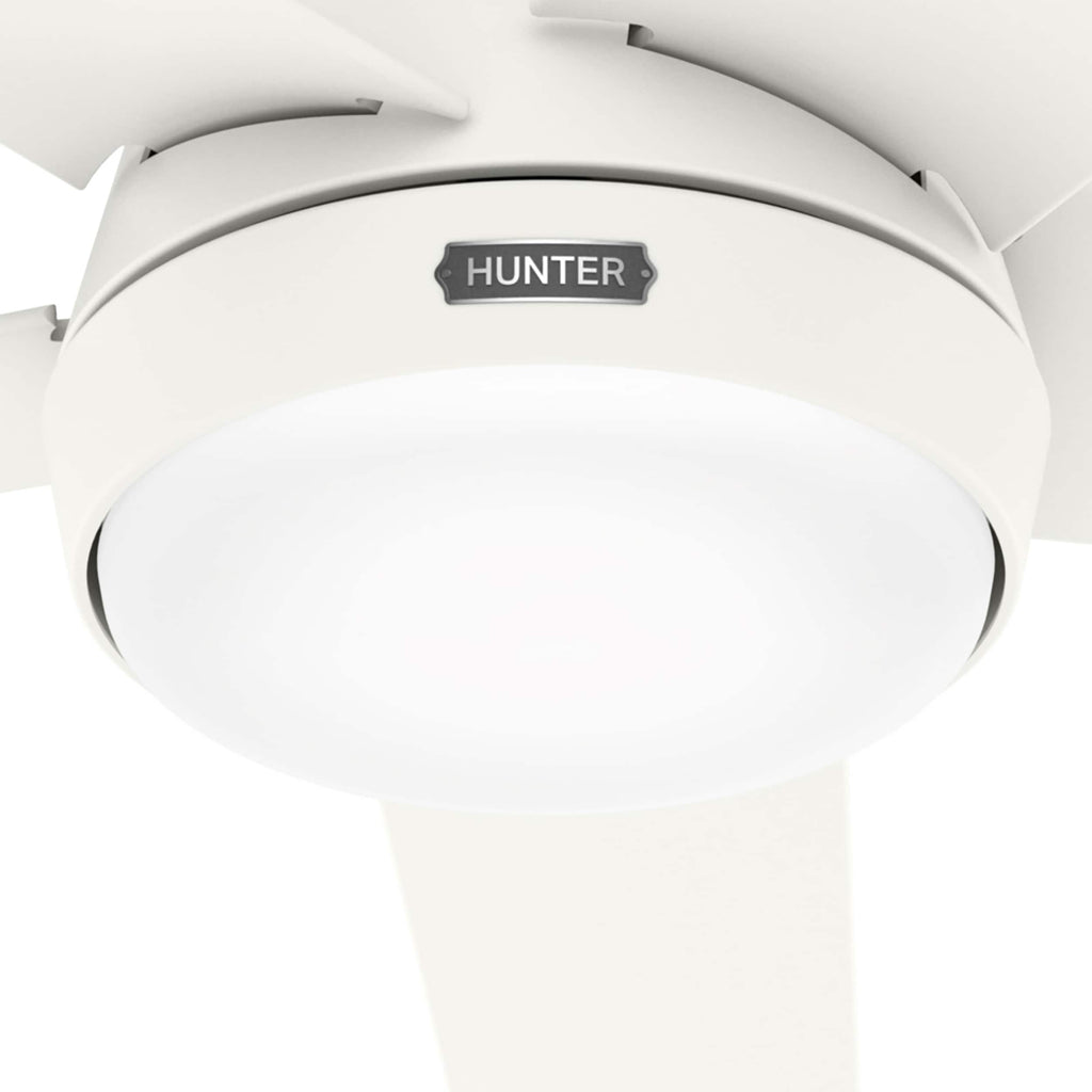 Ventilateur de plafond d'extérieur Hunter 52 Skyflow avec kit d'éclairage LED, commande murale - Style côtier moderne contemporain - WeatherMax - ÉQUIPEMENT POUR L'EXTÉRIEUR !