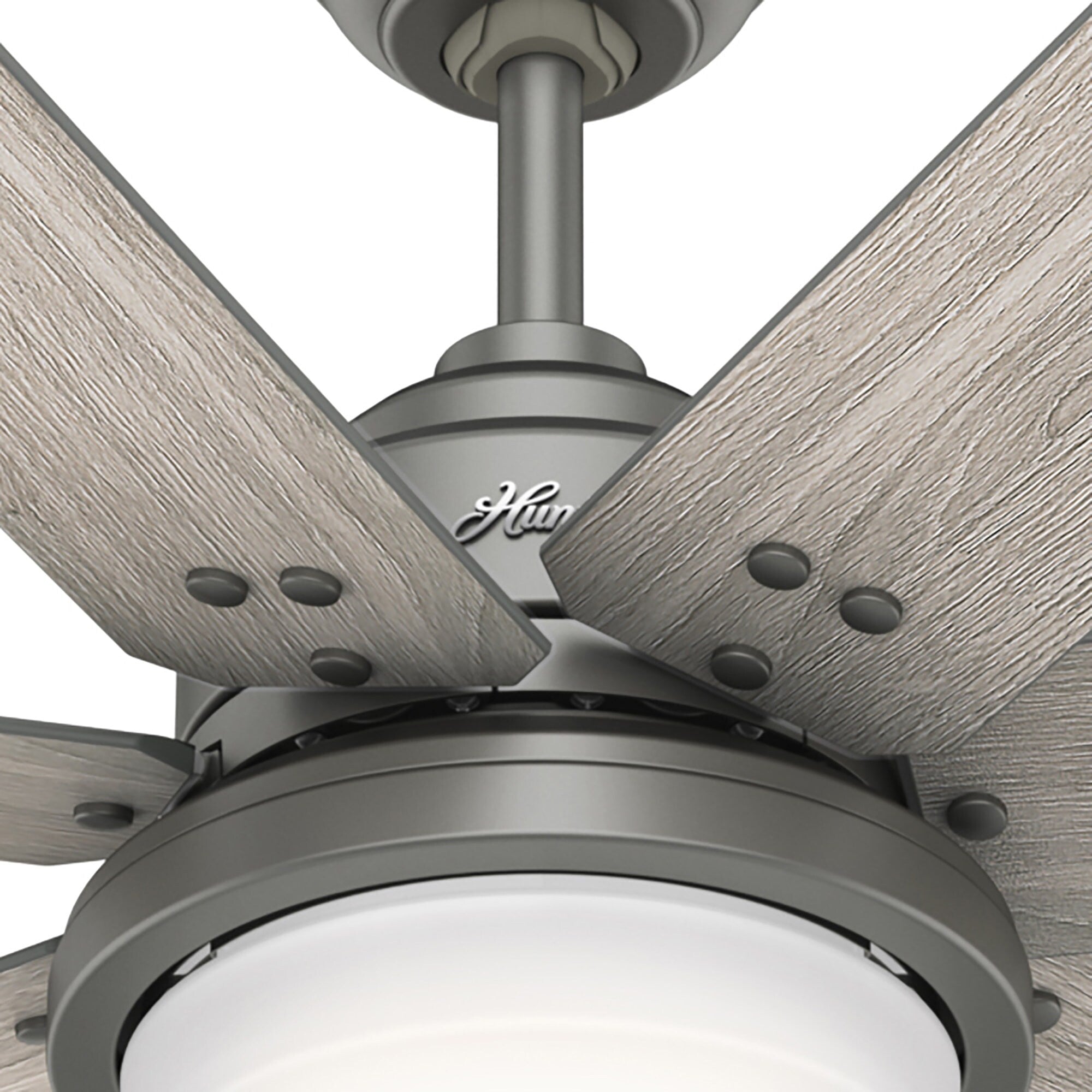Ventilateur de plafond Hunter Whittington avec éclairage LED et télécommande - Style moulin à vent - Industriel, rustique, style farmhouse - VENTILATEUR INTELLIGENT !