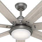 Ventilateur de plafond Hunter Whittington avec éclairage LED et télécommande - Style moulin à vent - Industriel, rustique, style farmhouse - VENTILATEUR INTELLIGENT !
