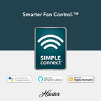 Ventilateur de plafond Hunter Whittington avec éclairage LED et télécommande - Style moulin à vent - Industriel, rustique, style farmhouse - VENTILATEUR INTELLIGENT !