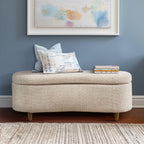 Banc d'appoint incurvé avec rangement INK IVY Bailey en style bouclé