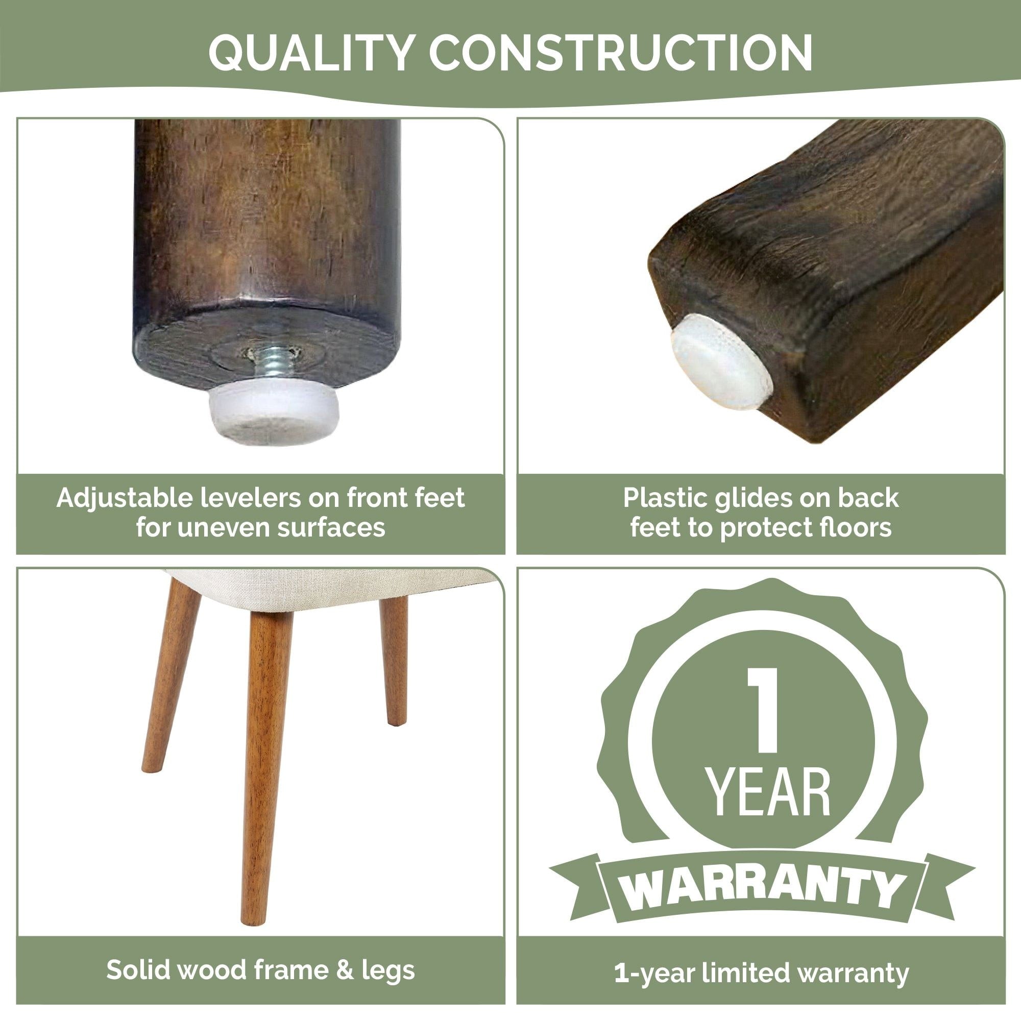 INK IVY Nola - Lot de 2 chaises de salle à manger rembourrées avec dossier ajouré