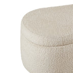 Banc d'appoint incurvé avec rangement INK IVY Bailey en style bouclé