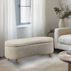 Banc d'appoint incurvé avec rangement INK IVY Bailey en style bouclé