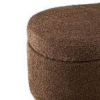 Banc d'appoint incurvé avec rangement INK IVY Bailey en style bouclé