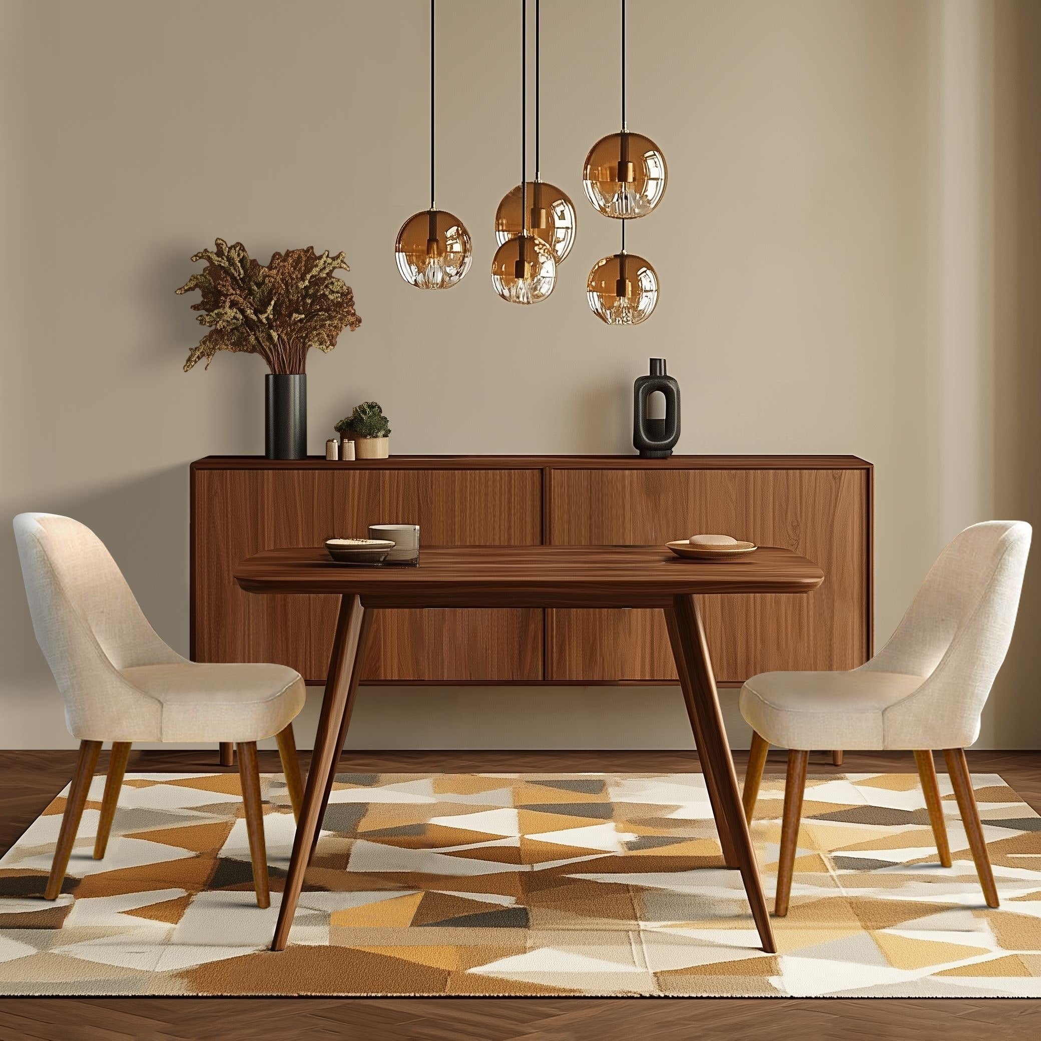 INK IVY Nola - Lot de 2 chaises de salle à manger rembourrées avec dossier ajouré