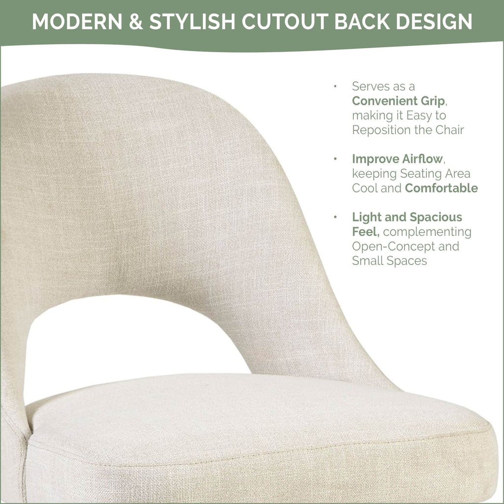 INK IVY Nola - Lot de 2 chaises de salle à manger rembourrées avec dossier ajouré