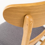 Chaise de salle à manger Abrielle en bois d'hévéa rembourrée, style moderne du milieu du siècle (lot de 2) par Christopher Knight Home