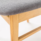 Chaise de salle à manger Abrielle en bois d'hévéa rembourrée, style moderne du milieu du siècle (lot de 2) par Christopher Knight Home