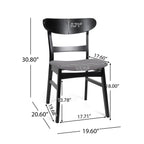 Chaise de salle à manger Abrielle en bois d'hévéa rembourrée, style moderne du milieu du siècle (lot de 2) par Christopher Knight Home