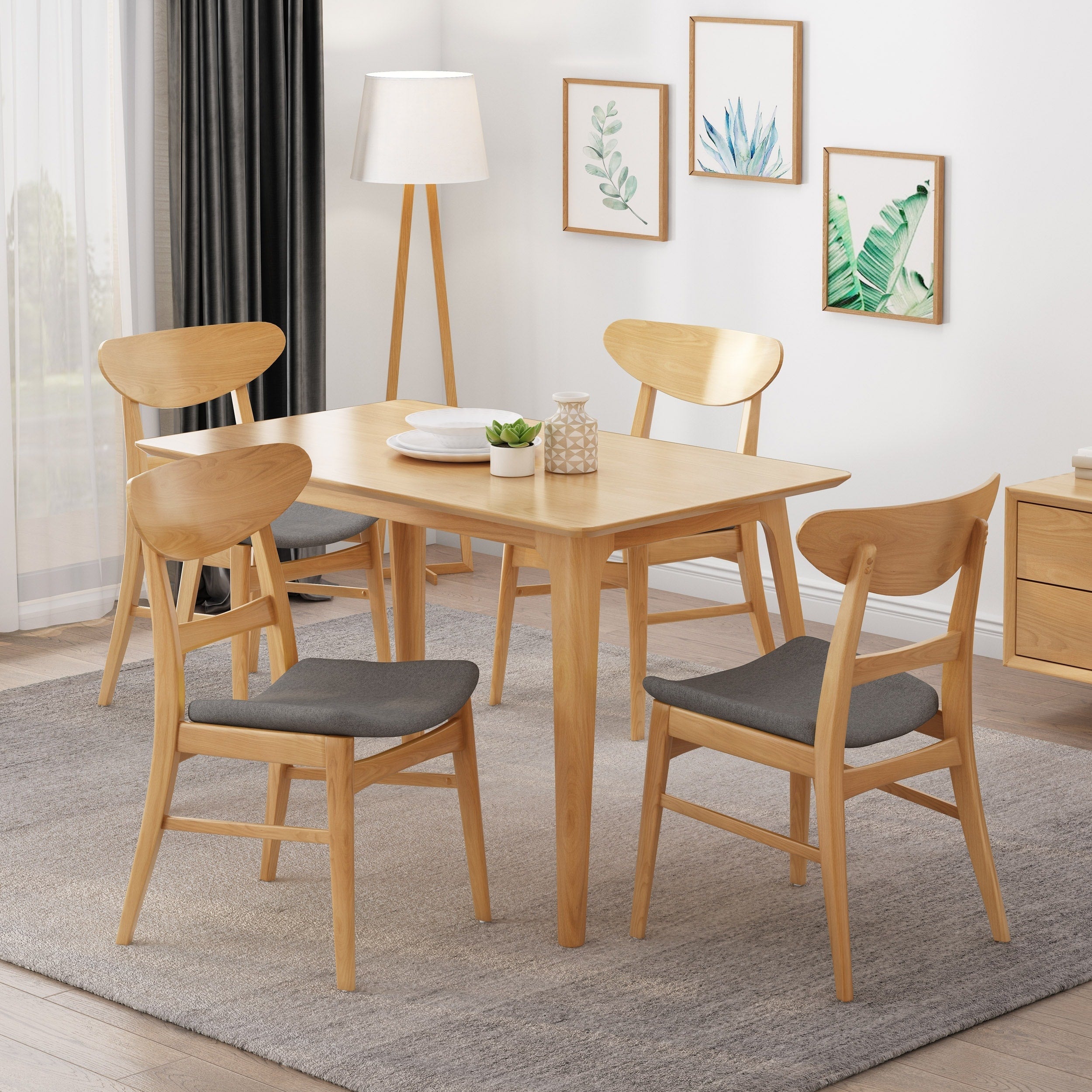 Chaises de salle à manger Idalia, style moderne du milieu du siècle (lot de 4) par Christopher Knight Home