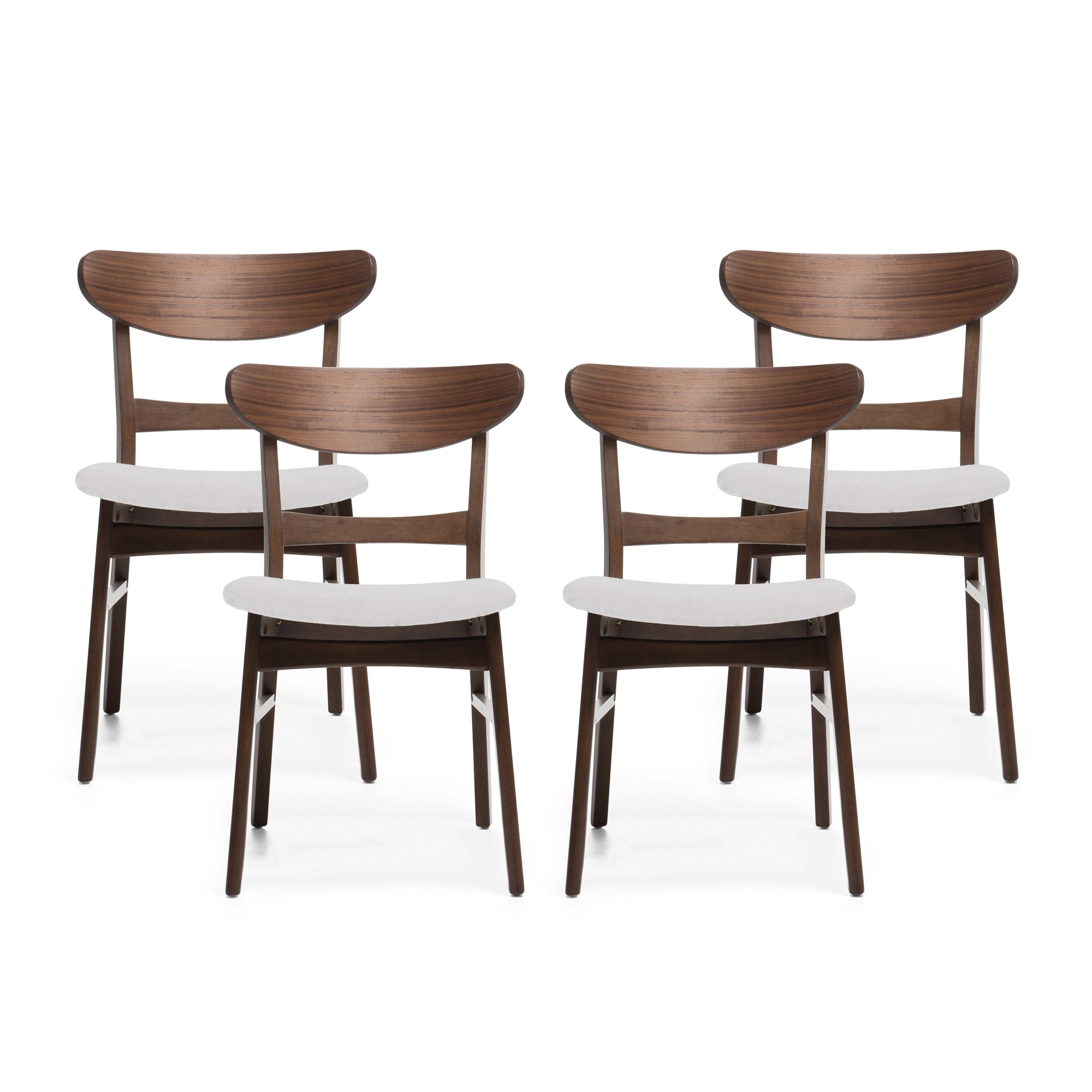 Chaises de salle à manger Idalia, style moderne du milieu du siècle (lot de 4) par Christopher Knight Home