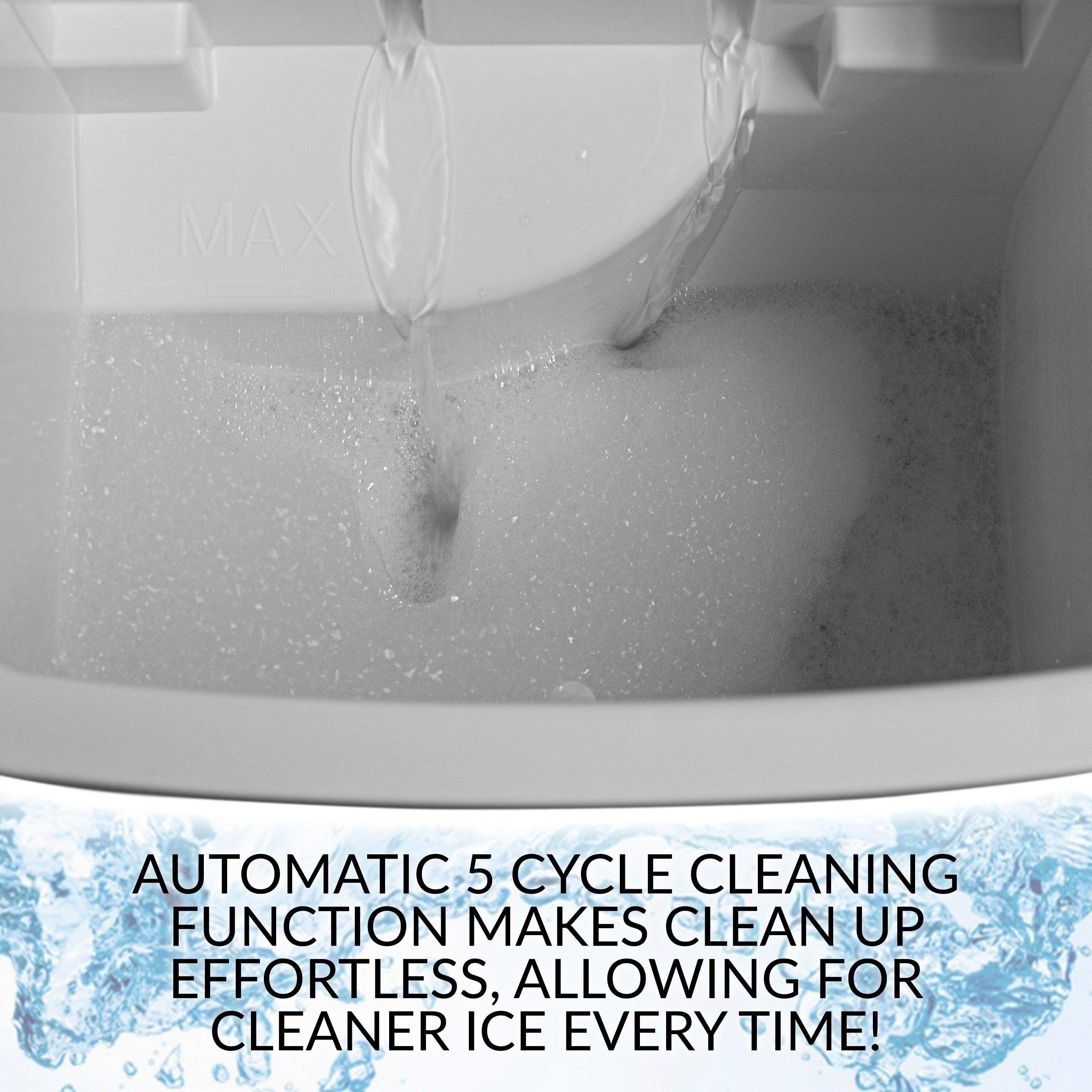 Machine à glaçons Igloo 26 livres, automatique, autonettoyante, portable, à poser sur le comptoir, avec poignée, Aqua