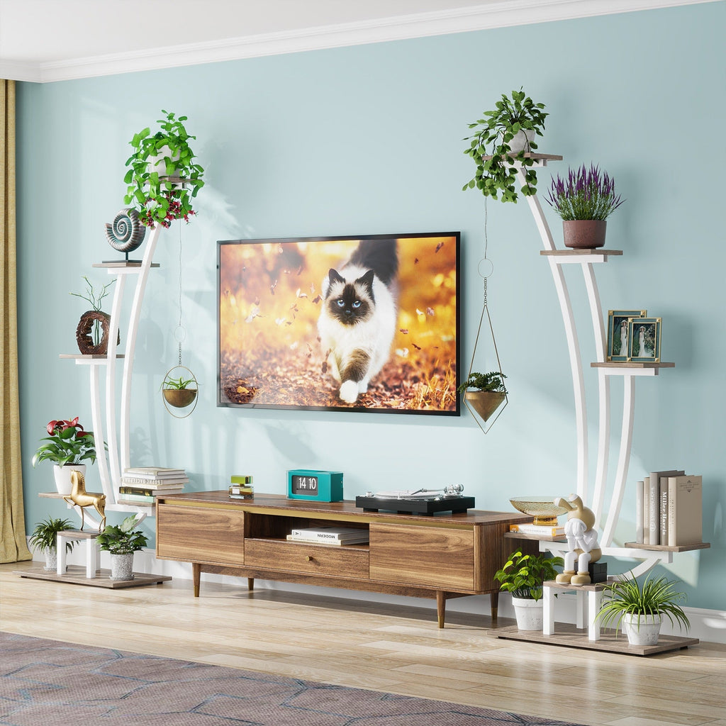 Support pour plantes d'intérieur, étagère à fleurs à 6 niveaux pour jardin intérieur - Lot de 2