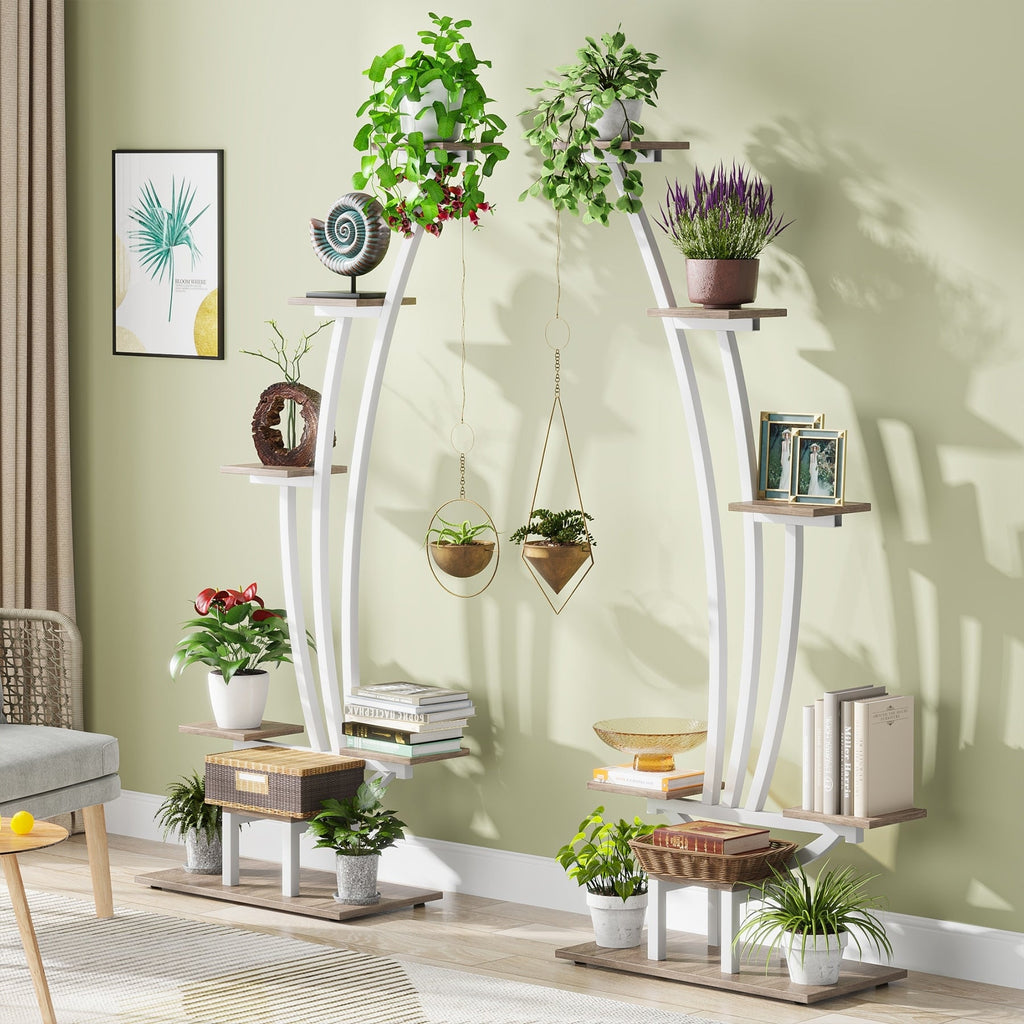 Support pour plantes d'intérieur, étagère à fleurs à 6 niveaux pour jardin intérieur - Lot de 2