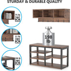 Ensemble porte-manteau et banc à chaussures pour entrée, porte-manteau et rangement à chaussures style industriel