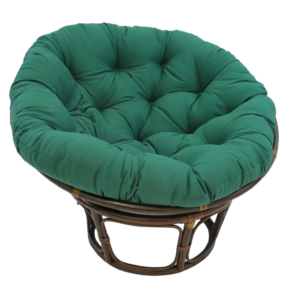 Fauteuil Papasan en rotin Bali de 107 cm avec coussin en toile twill