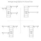 Système de placard à armoire en bois massif John Louis Home avec 3 tiroirs, blanc.