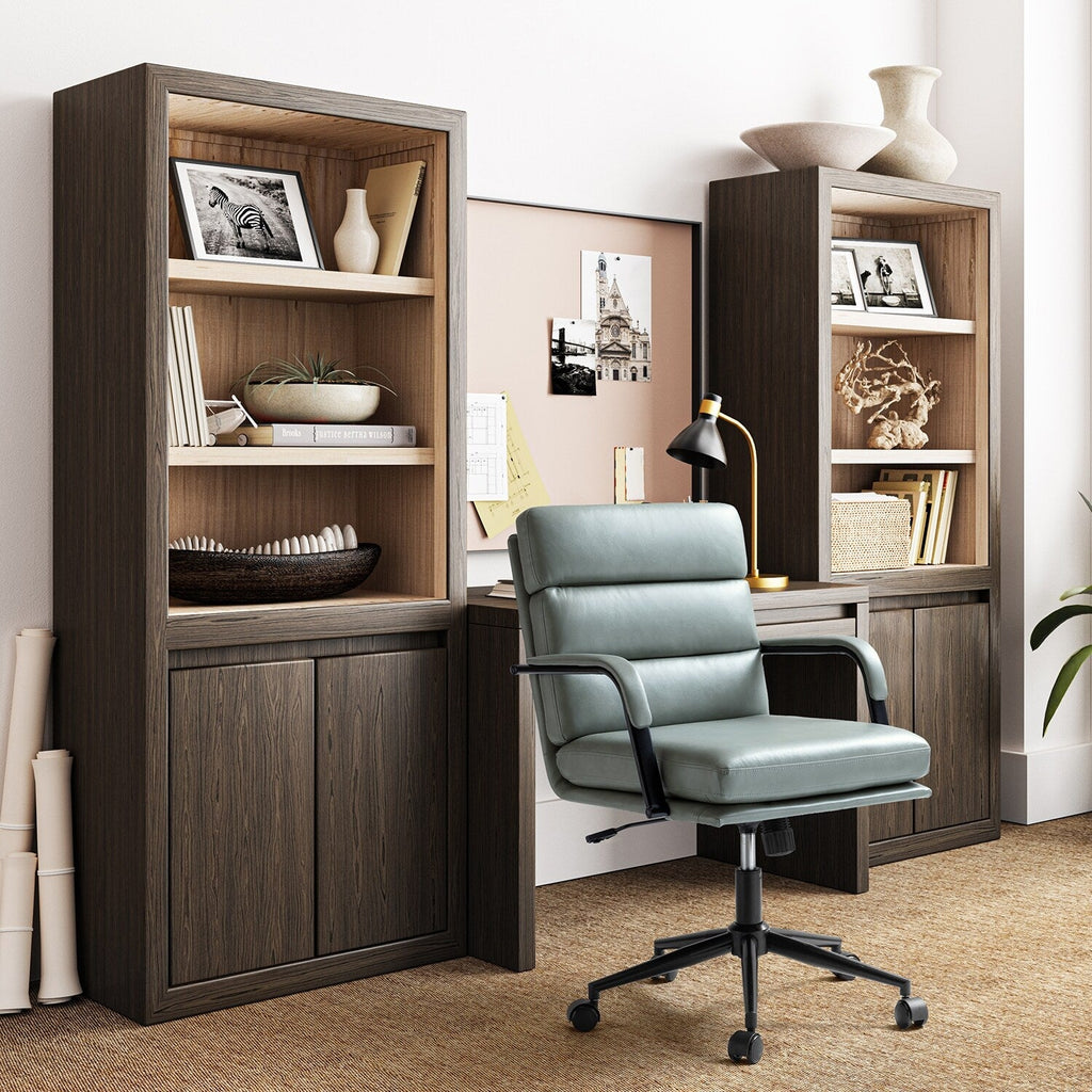 Chaise de bureau moderne Joseph en simili cuir avec verrouillage d'inclinaison et basculement central de HULALA HOME