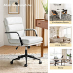 Chaise de bureau moderne Joseph en simili cuir avec verrouillage d'inclinaison et basculement central de HULALA HOME