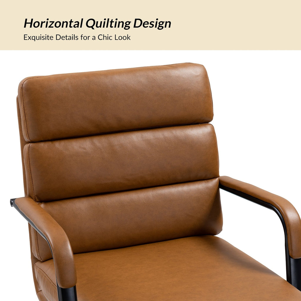 Chaise de bureau moderne Joseph en simili cuir avec verrouillage d'inclinaison et basculement central de HULALA HOME