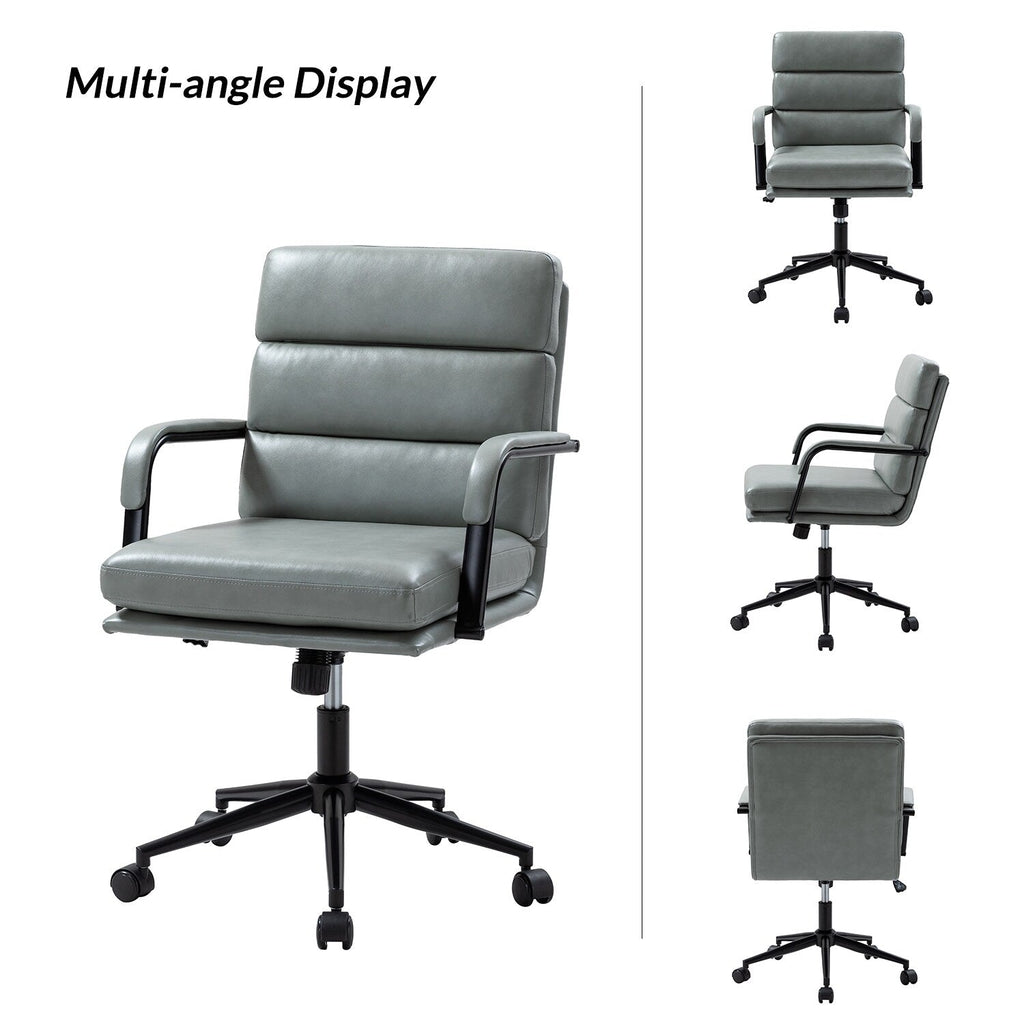 Chaise de bureau moderne Joseph en simili cuir avec verrouillage d'inclinaison et basculement central de HULALA HOME