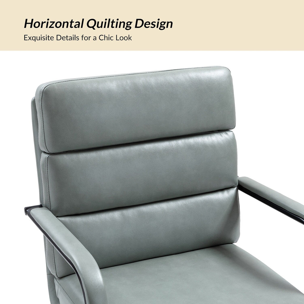 Chaise de bureau moderne Joseph en simili cuir avec verrouillage d'inclinaison et basculement central de HULALA HOME