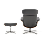 Fauteuil inclinable Jovan 31,5 en cuir véritable avec repose-pieds