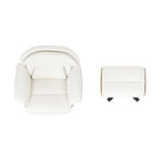 Fauteuil inclinable Jovan 31,5 en cuir véritable avec repose-pieds